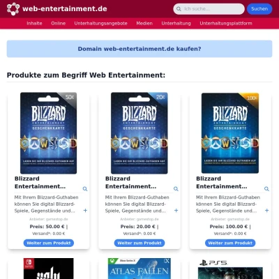 Screenshot web-entertainment.de