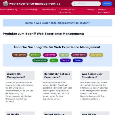 Screenshot web-experience-management.de