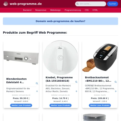 Screenshot web-programme.de