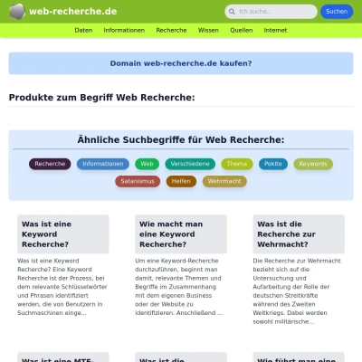 Screenshot web-recherche.de