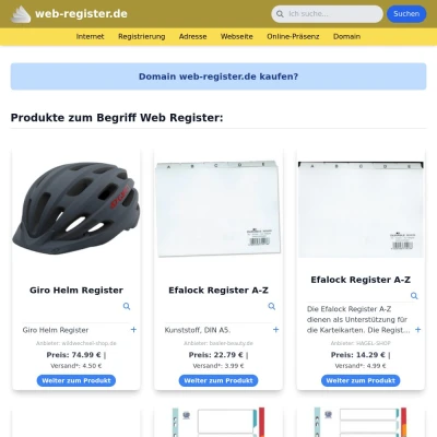 Screenshot web-register.de