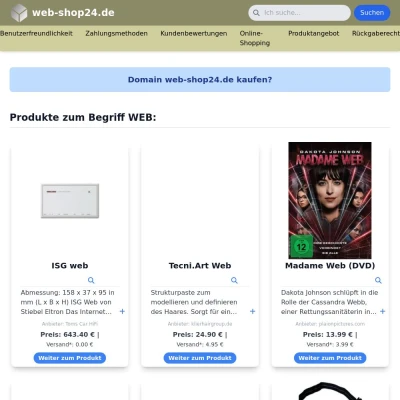 Screenshot web-shop24.de