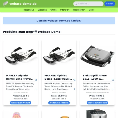 Screenshot webace-demo.de