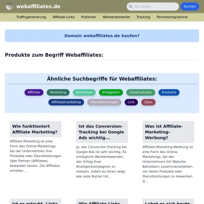 Screenshot webaffiliates.de