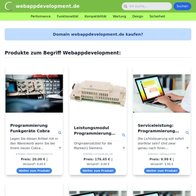 Screenshot webappdevelopment.de
