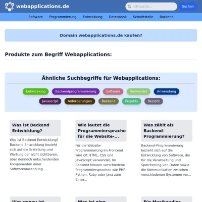 Screenshot webapplications.de