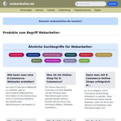 Screenshot webarbeiter.de