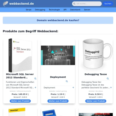 Screenshot webbackend.de