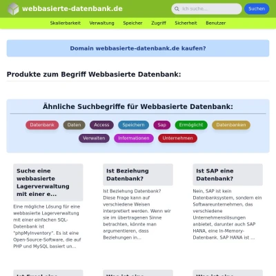 Screenshot webbasierte-datenbank.de