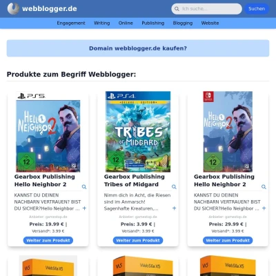 Screenshot webblogger.de