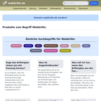 Screenshot webbrille.de