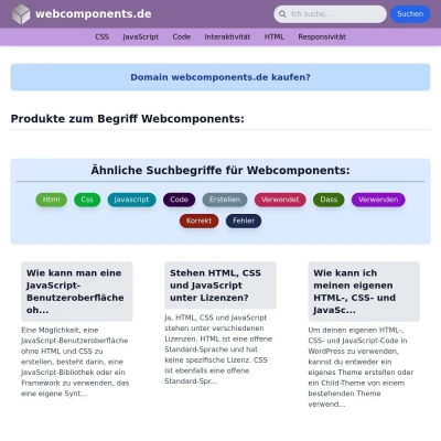 Screenshot webcomponents.de