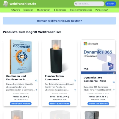 Screenshot webfranchise.de