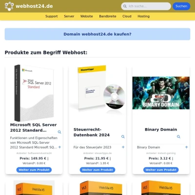 Screenshot webhost24.de