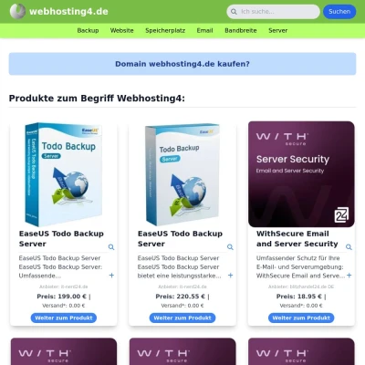 Screenshot webhosting4.de