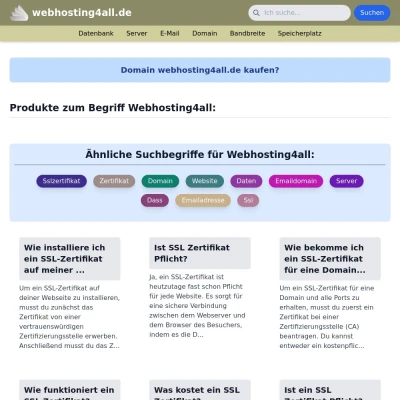 Screenshot webhosting4all.de