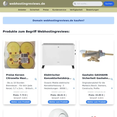 Screenshot webhostingreviews.de