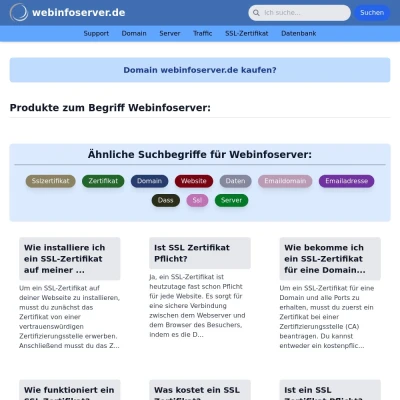 Screenshot webinfoserver.de