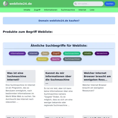 Screenshot webliste24.de