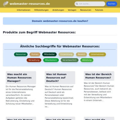 Screenshot webmaster-resources.de