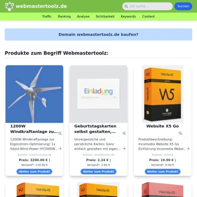 Screenshot webmastertoolz.de