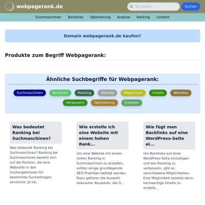 Screenshot webpagerank.de