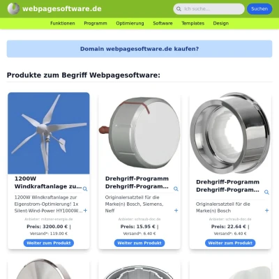 Screenshot webpagesoftware.de