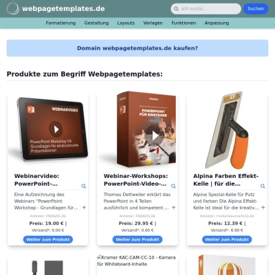 Screenshot webpagetemplates.de