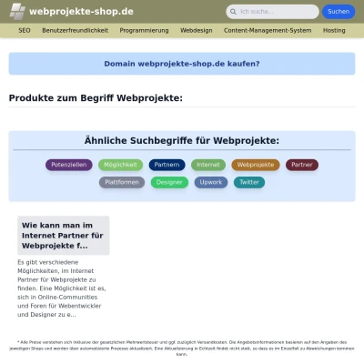 Screenshot webprojekte-shop.de