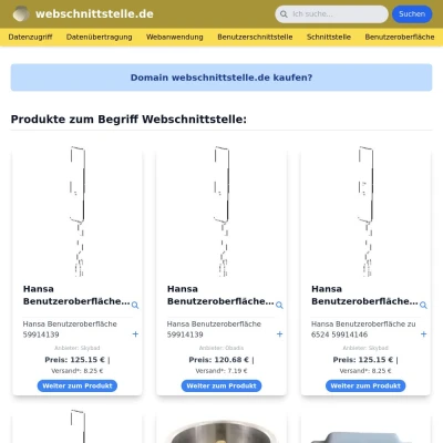 Screenshot webschnittstelle.de