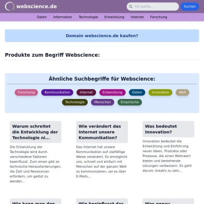 Screenshot webscience.de