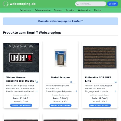 Screenshot webscraping.de