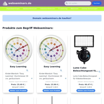 Screenshot webseminars.de