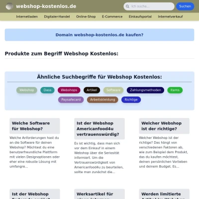 Screenshot webshop-kostenlos.de