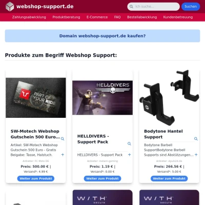 Screenshot webshop-support.de