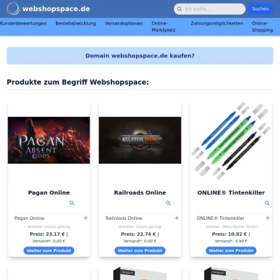 Screenshot webshopspace.de