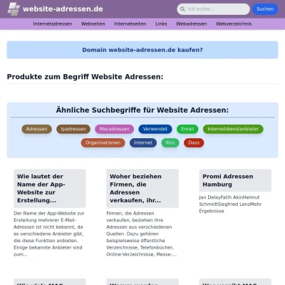 Screenshot website-adressen.de