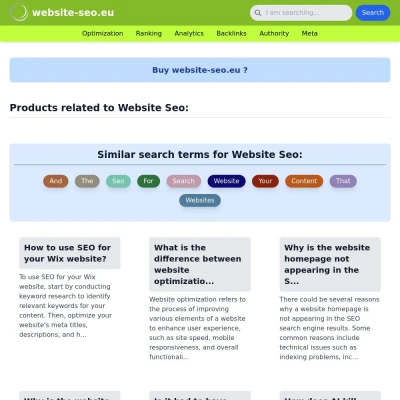 Screenshot website-seo.eu