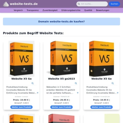 Screenshot website-tests.de