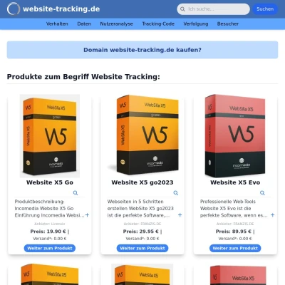 Screenshot website-tracking.de