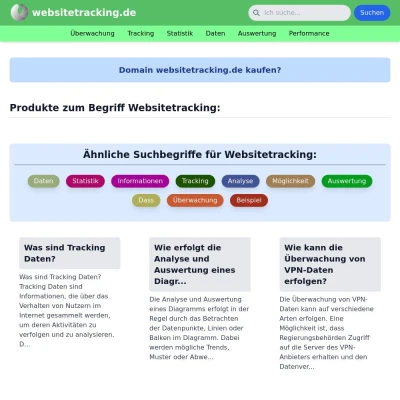 Screenshot websitetracking.de