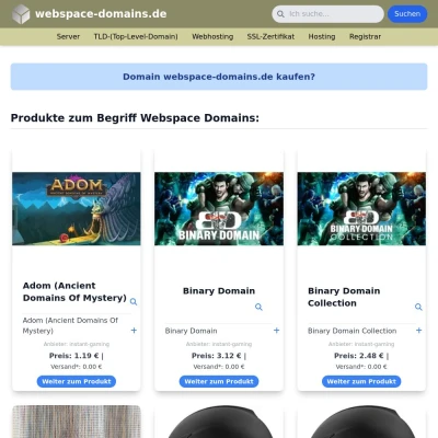 Screenshot webspace-domains.de