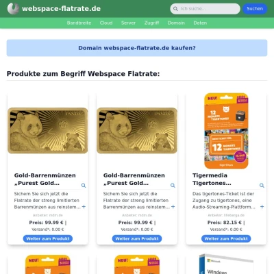 Screenshot webspace-flatrate.de