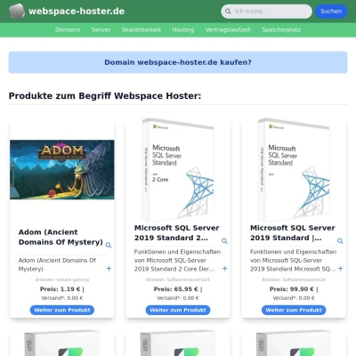 Screenshot webspace-hoster.de