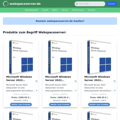 Screenshot webspaceserver.de