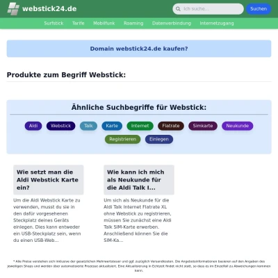 Screenshot webstick24.de