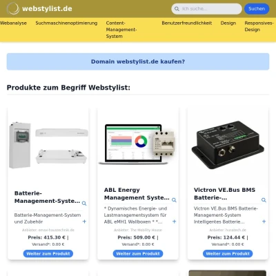 Screenshot webstylist.de