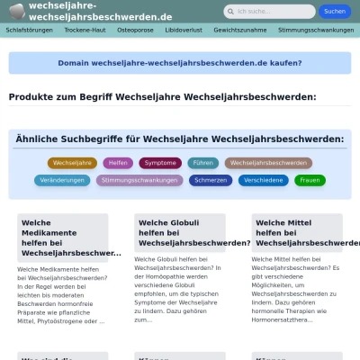 Screenshot wechseljahre-wechseljahrsbeschwerden.de