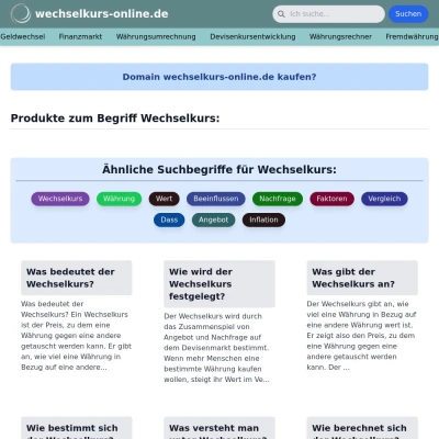 Screenshot wechselkurs-online.de