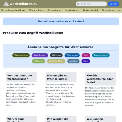 Screenshot wechselkurse.eu